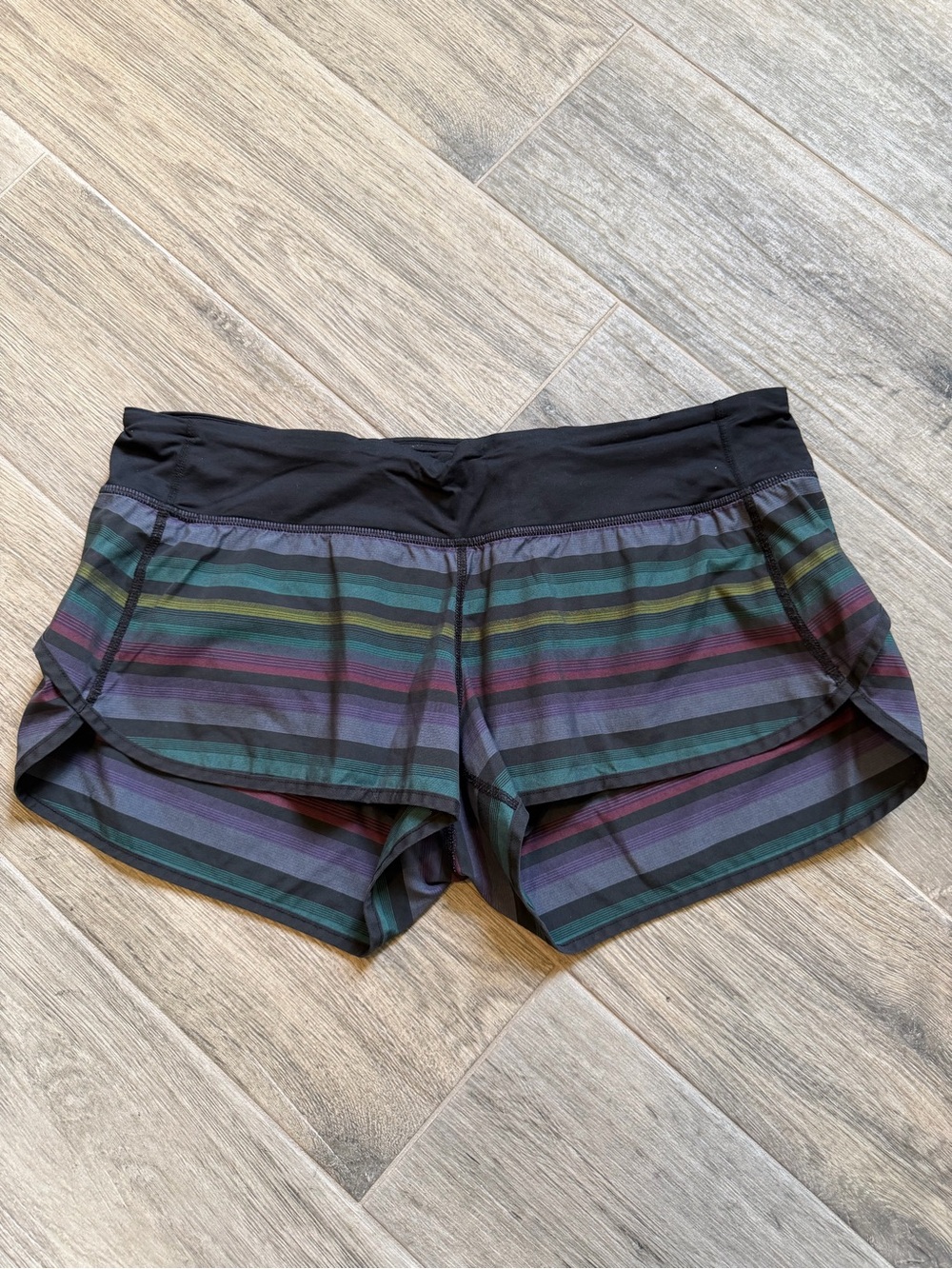 Lululemon Run Speed Shorts Poncho Stripe Multi Lined Gym
Size 10 Rare